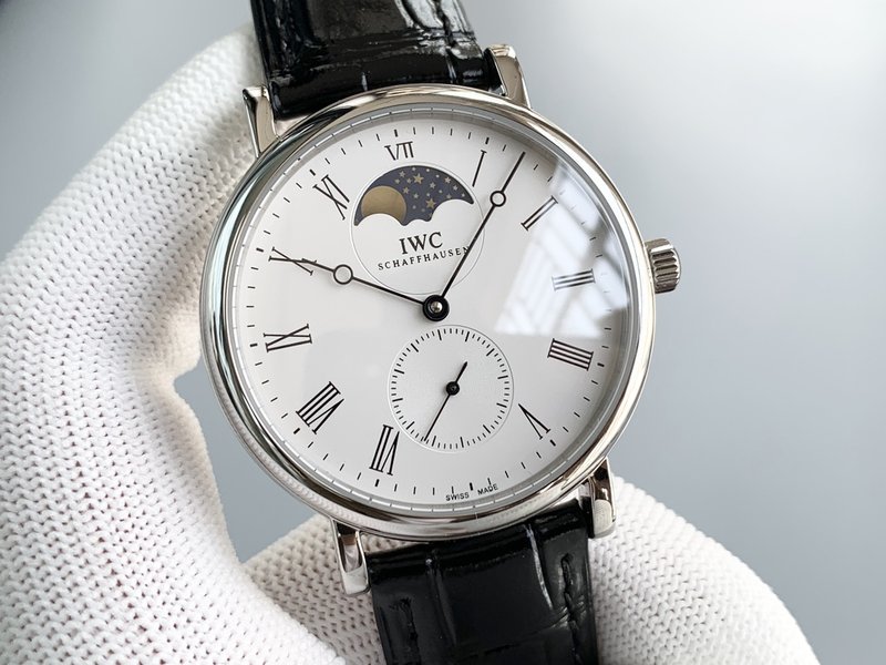 IWC 롱파워 리저브 문페이즈 오픈백 기계식 시계 001-251481