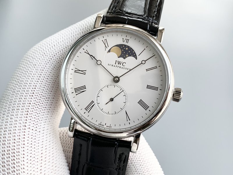 IWC 롱파워 리저브 문페이즈 오픈백 기계식 시계 001-251481
