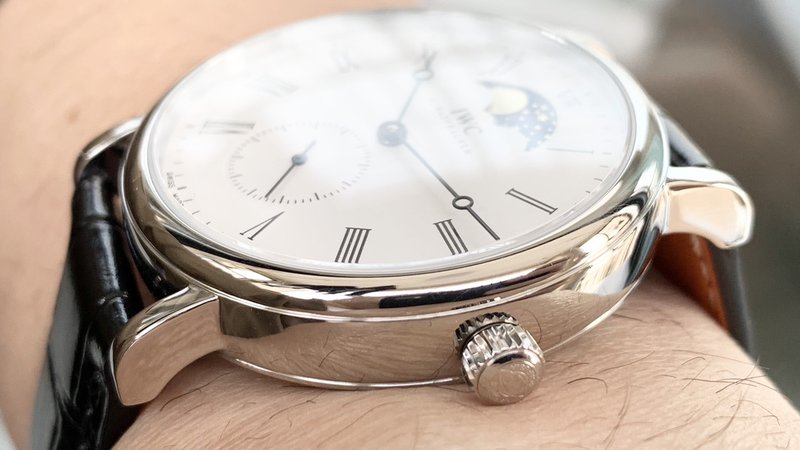 IWC 롱파워 리저브 문페이즈 오픈백 기계식 시계 001-251481