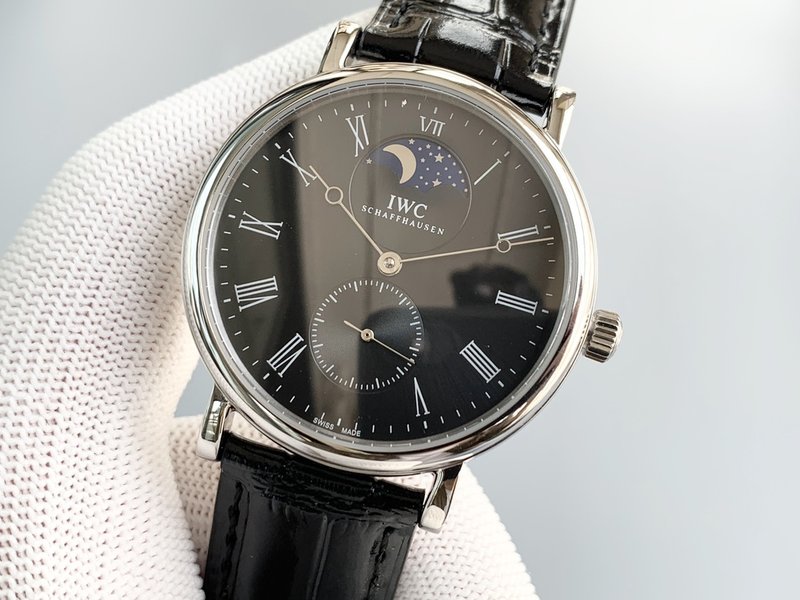 IWC 롱파워 리저브 문페이스 오픈백 기계식 시계 001-251494