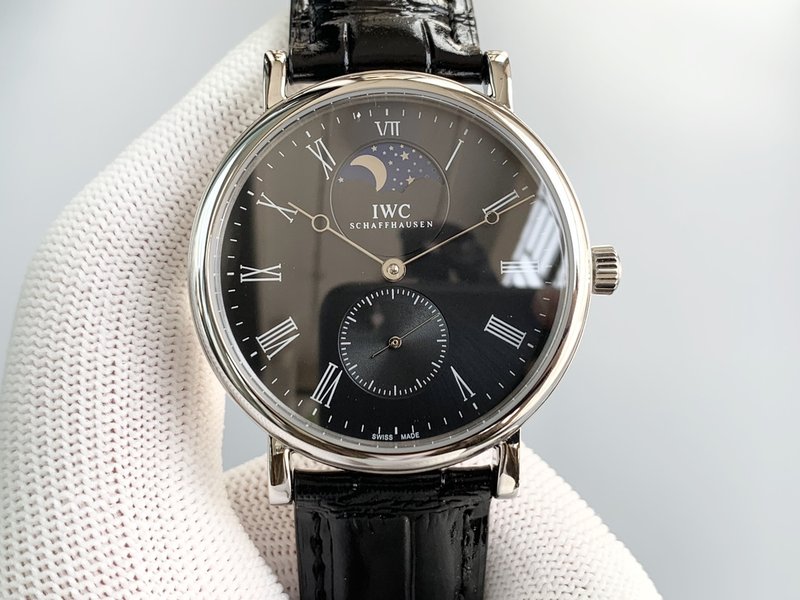 IWC 롱파워 리저브 문페이스 오픈백 기계식 시계 001-251494