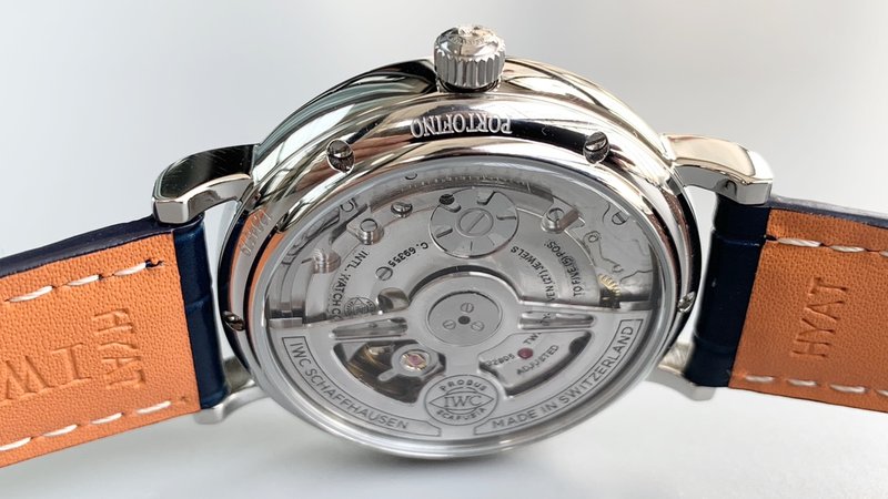 IWC 롱파워 리저브 문페이즈 오픈백 기계식 시계 001-251517