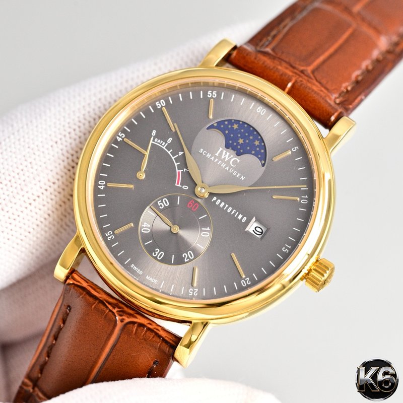 IWC 장기 동력 문페이즈 전문가 복제 시계 001-251627