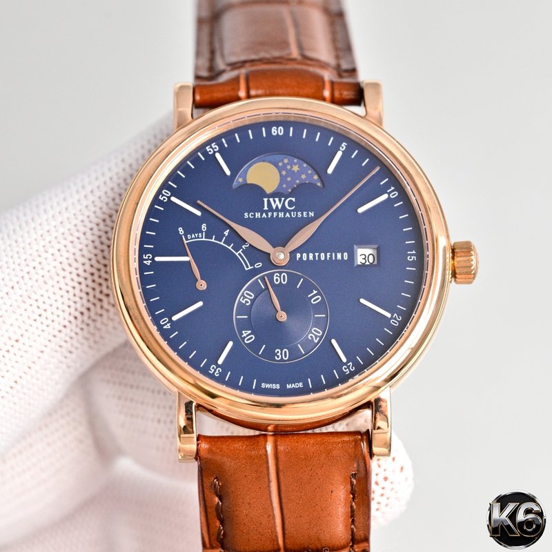 IWC 장기 동력 문페이즈 전문가 복제 시계 001-251627