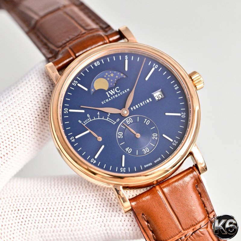 IWC 장기 동력 문페이즈 전문가 복제 시계 001-251627