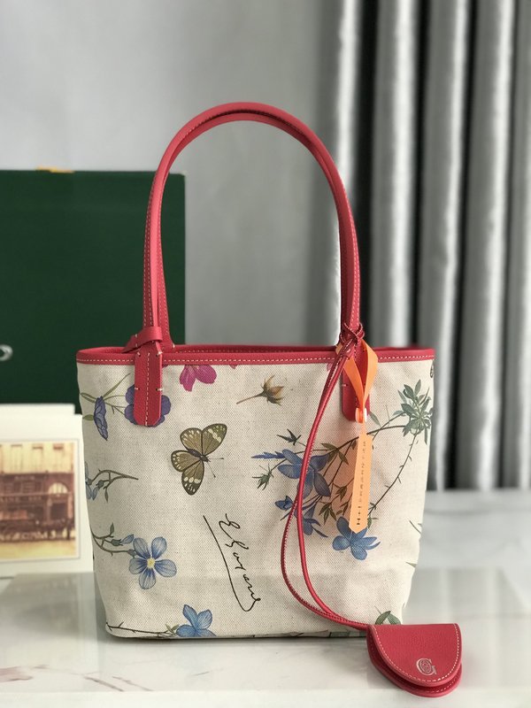 아마 꽃 한정 장미색 미니 토트백 001-251885