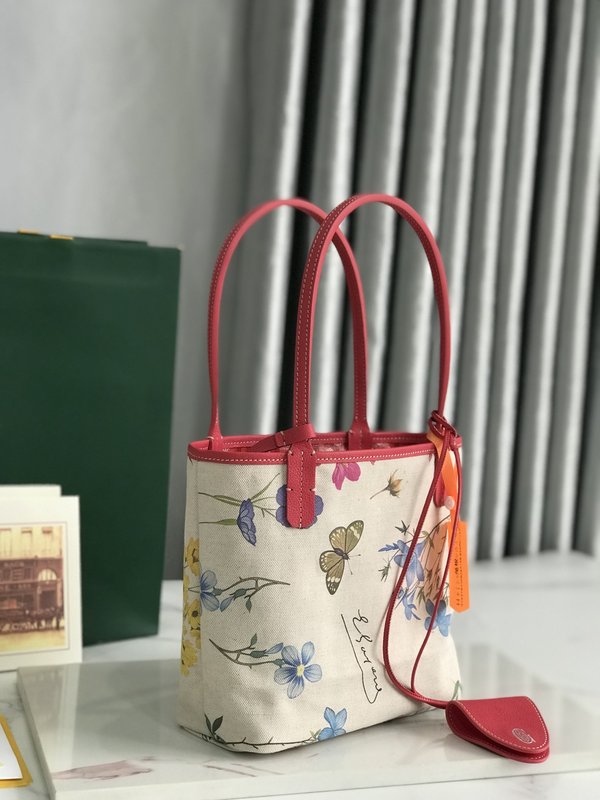 아마 꽃 한정 장미색 미니 토트백 001-251885