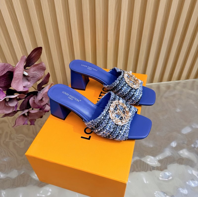 루이비통 소가죽 패브릭 버클 플랫 샌들 001-252304