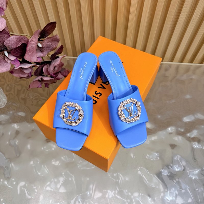 루이비통 소가죽 캔버스 버들 플랫 샌들 001-252309