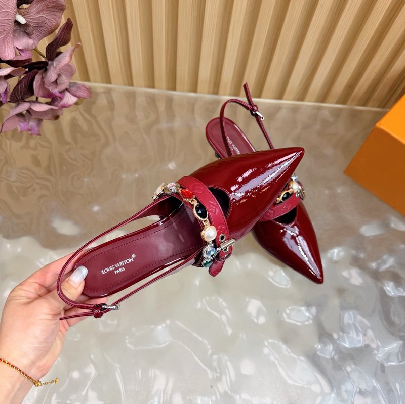 루이비통 바이브 체인 백스트랩 족구두 키틴힐 샌들 001-252350