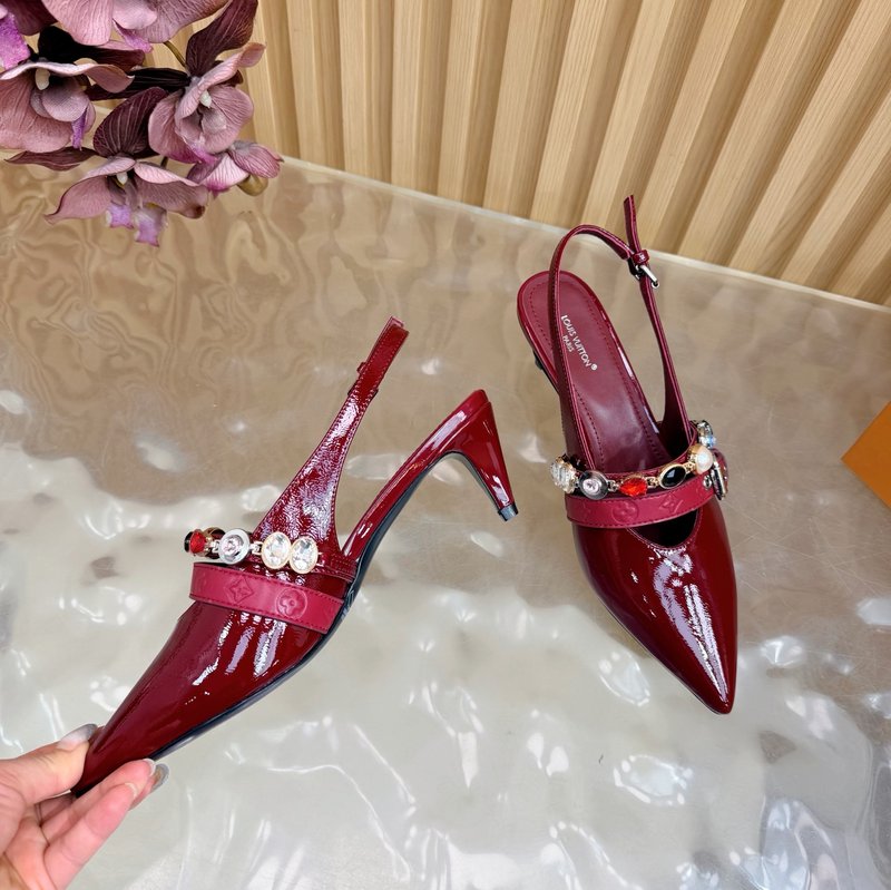 루이비통 바이브 체인 백스트랩 족구두 키틴힐 샌들 001-252350