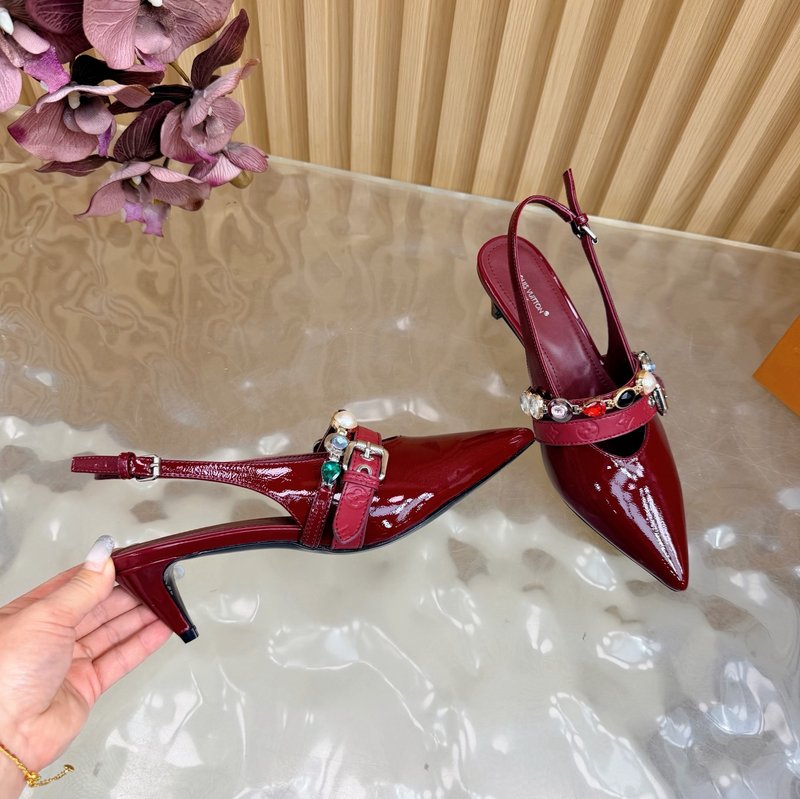 루이비통 바이브 체인 백스트랩 족구두 키틴힐 샌들 001-252350