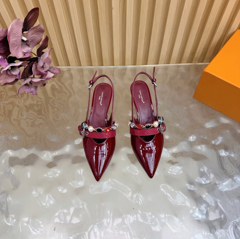 루이비통 바이브 체인 백스트랩 족구두 키틴힐 샌들 001-252350