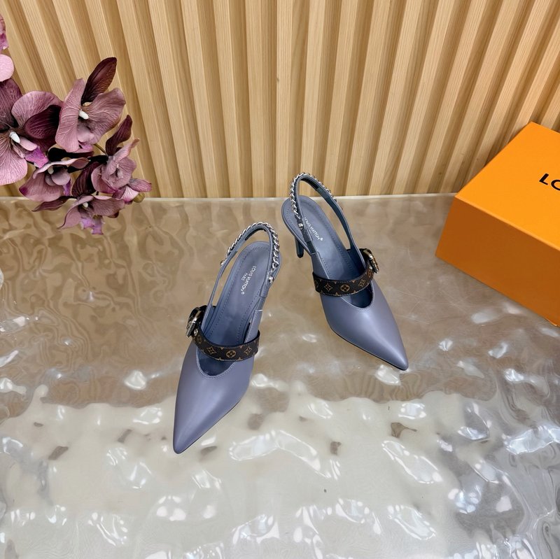 루이비통 바이브 체인 백슬링 뾰족구두 샌들 001-252366