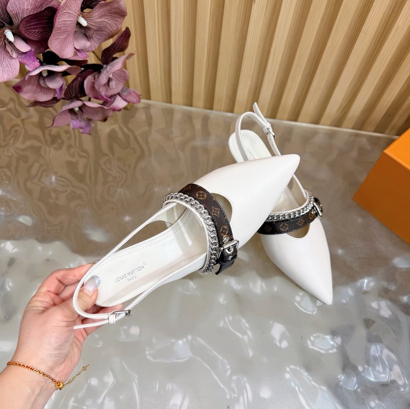 루이비통 바이브 체인 백슬링 뾰족구두 샌들 001-252369