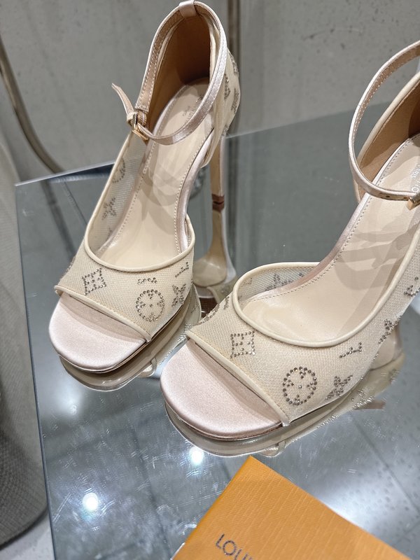 LV 메쉬 크리스탈 하이힐 샌들 001-252414
