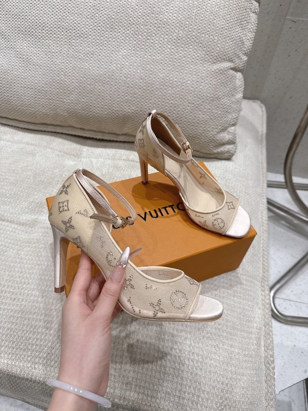 LV 메쉬 크리스탈 하이힐 샌들 001-252414