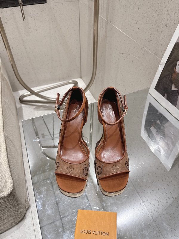 LV 메쉬 크리스탈 하이힐 샌들 001-252415