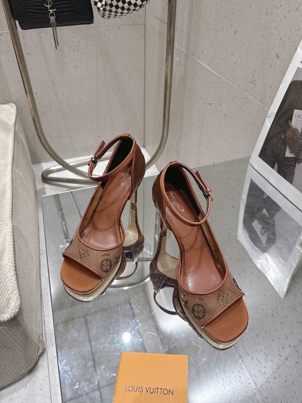LV 메쉬 크리스탈 하이힐 샌들 001-252415