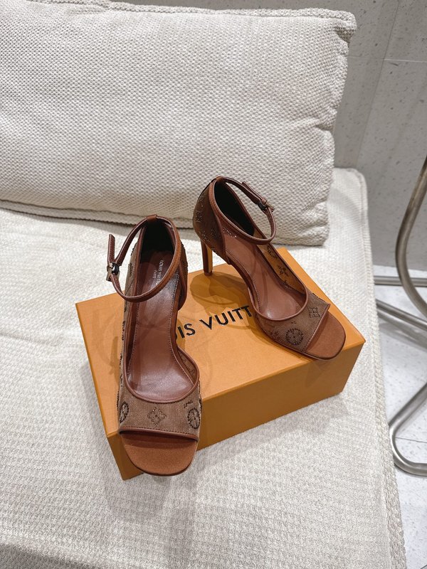 LV 메쉬 크리스탈 하이힐 샌들 001-252415