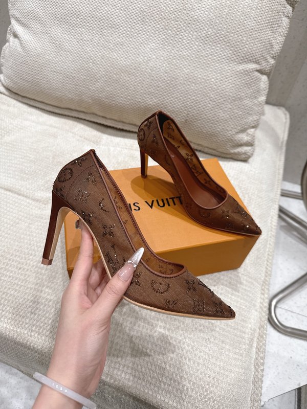 LV 메쉬 크리스탈 하이힐 프스 001-252417