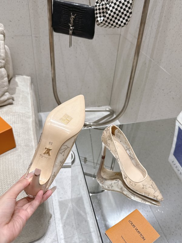 LV 메쉬 크리스탈 하이힐 펌프스 001-252420