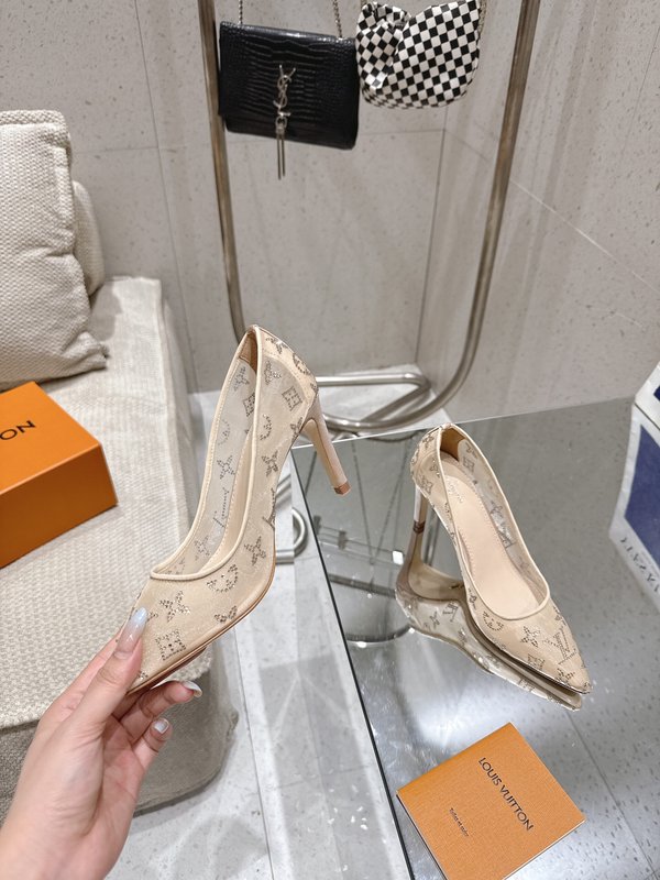 LV 메쉬 크리스탈 하이힐 펌프스 001-252420