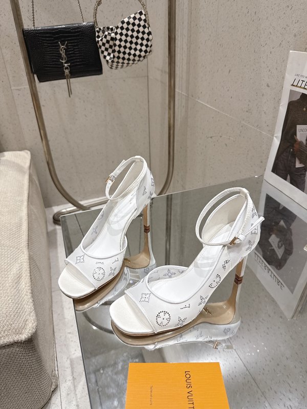 LV 메쉬 크리스탈 하이힐 샌들 001-252426