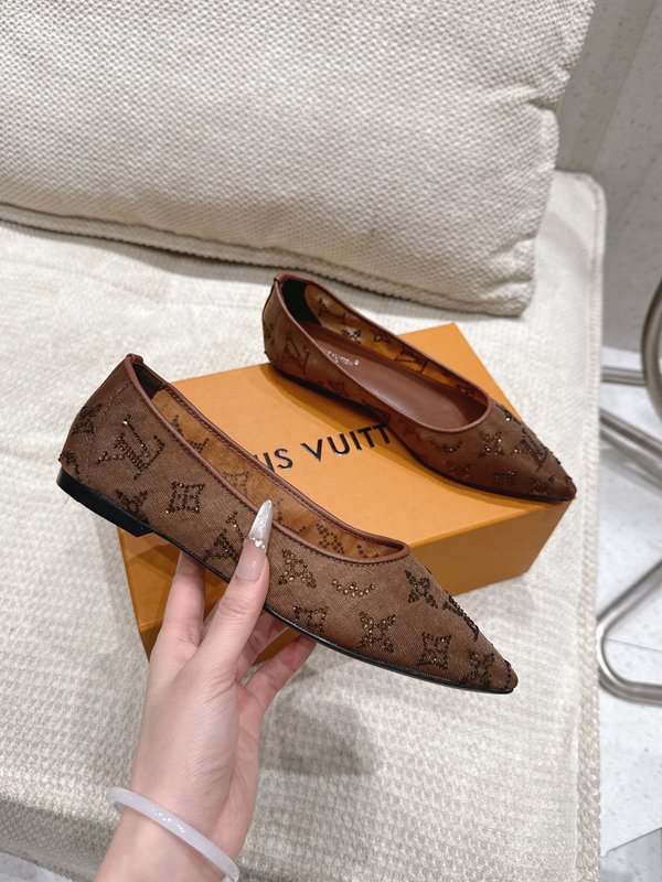 LV 메쉬 라인스톤 자수 하이힐 001-252427