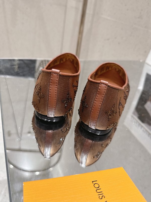 LV 메쉬 라인스톤 자수 하이힐 001-252427