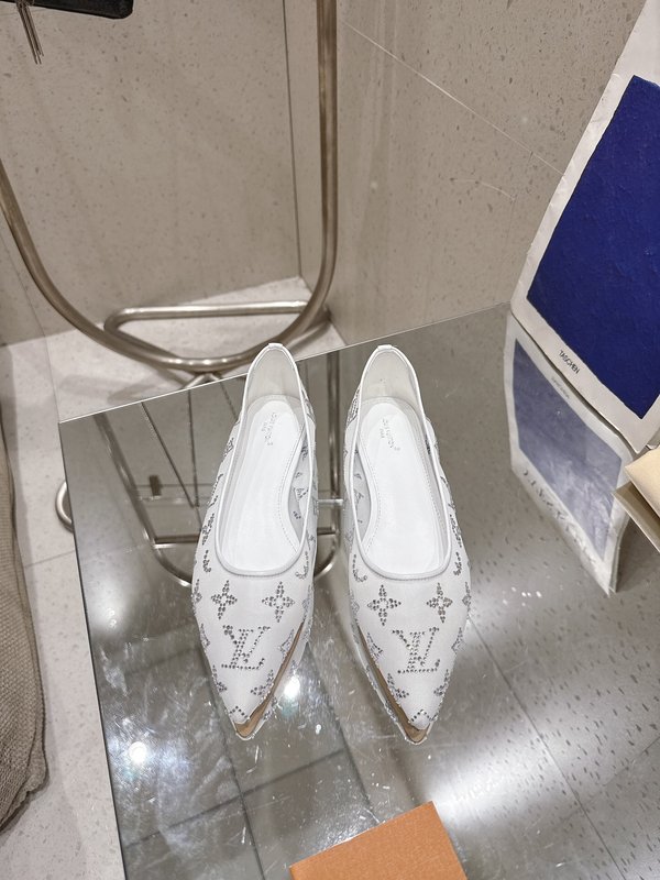 LV 메쉬 크리스탈 자수 하이힐 001-252436