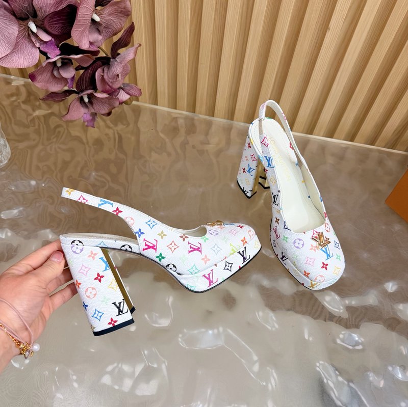 루이비통 모노그램 캔버스 하이힐 슬리퍼 001-252443