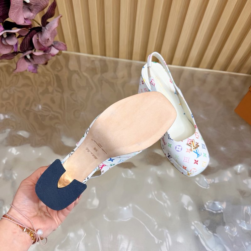 루이비통 모노그램 캔버스 하이힐 슬리퍼 001-252443