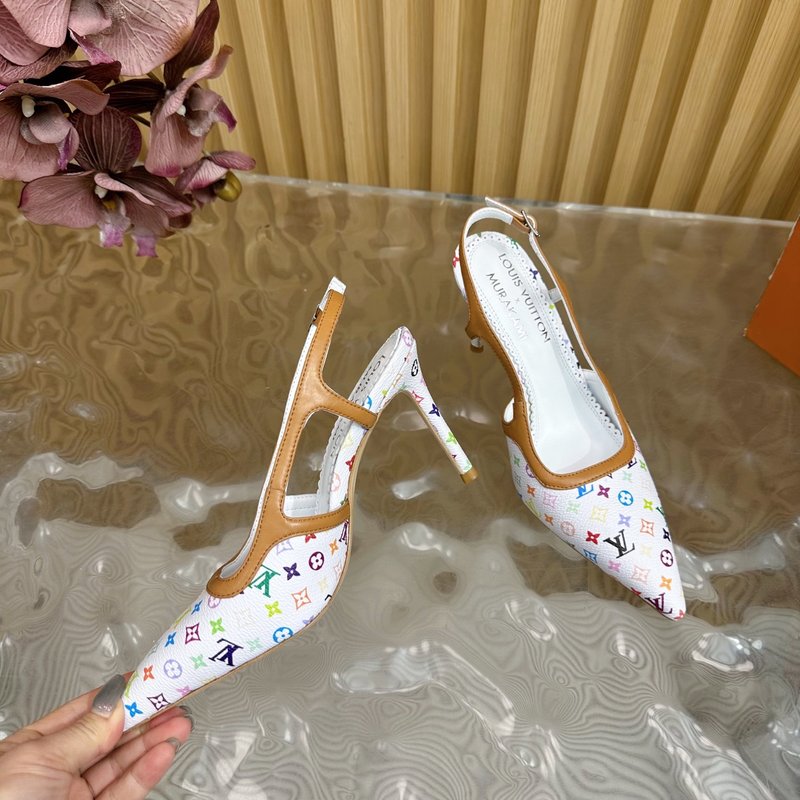 루이비통 삼색 포인트 족구두 힐 샌들 001-252447