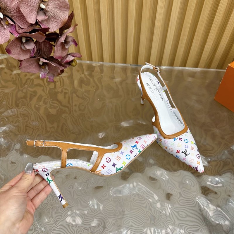 루이비통 삼색 포인트 족구두 힐 샌들 001-252447
