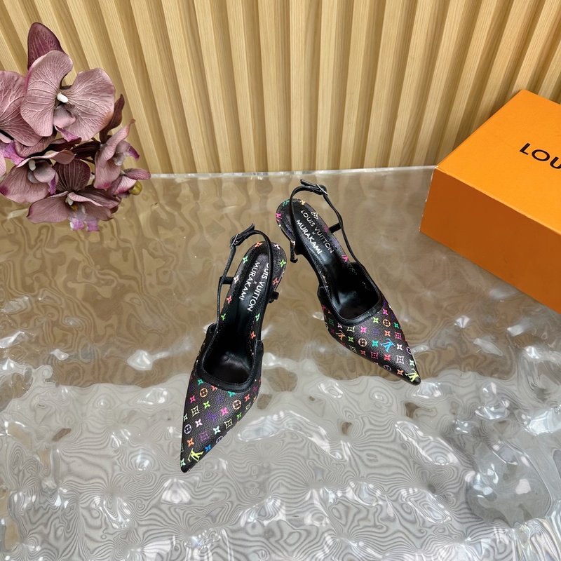 루이비통 삼색 포인트 뾰족구두 힐 샌들 001-252448