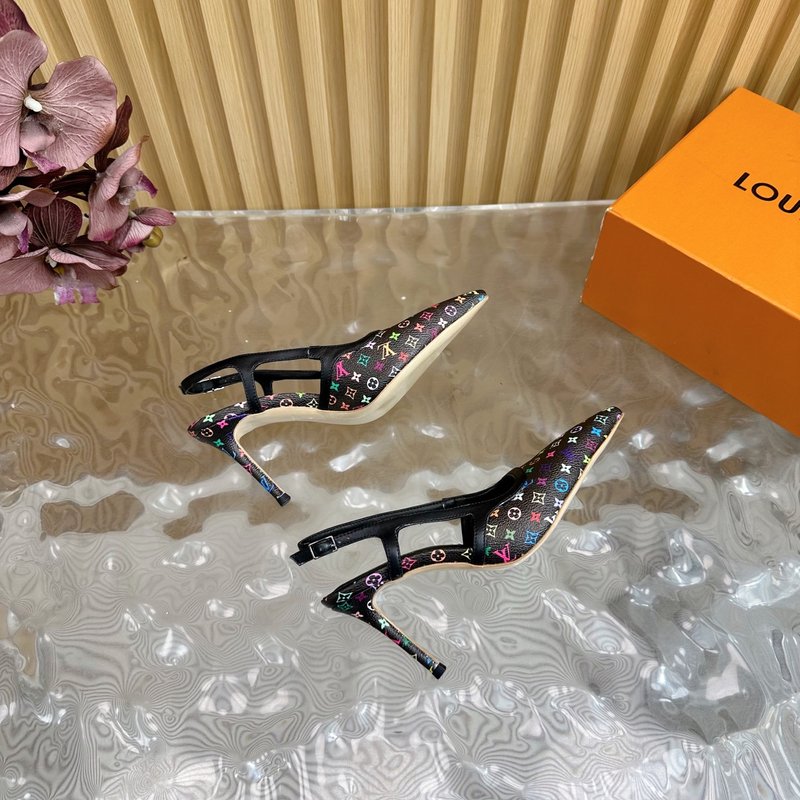 루이비통 삼색 포인트 뾰족구두 힐 샌들 001-252448