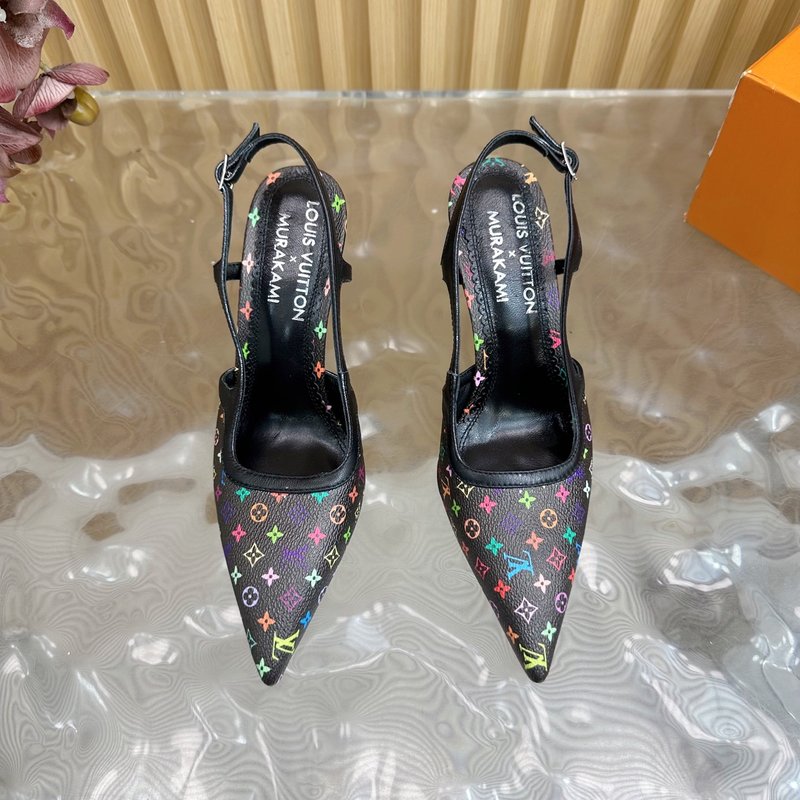 루이비통 삼색 포인트 뾰족구두 힐 샌들 001-252448