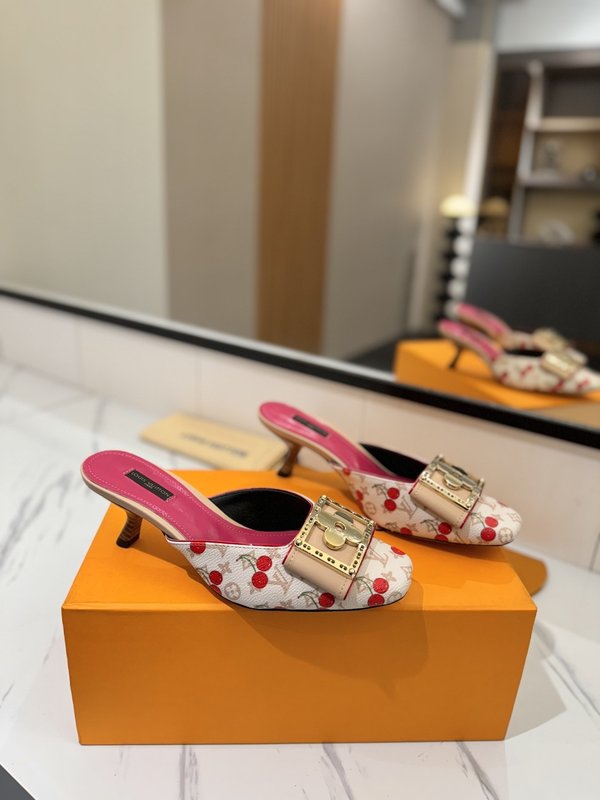 LV 모노그램 데님 하이힐 샌들 001-252482
