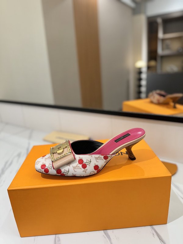 LV 모노그램 데님 하이힐 샌들 001-252482