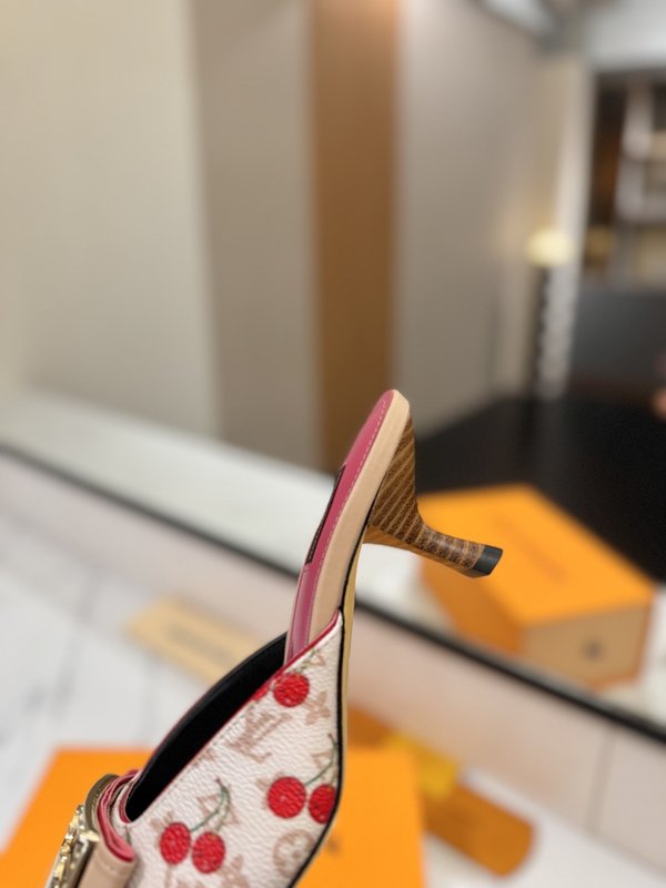 LV 모노그램 데님 하이힐 샌들 001-252482