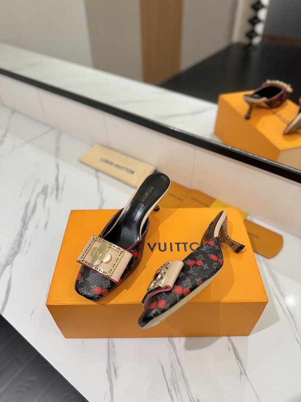 LV 모노그램 데님 하이힐 샌들 001-252483