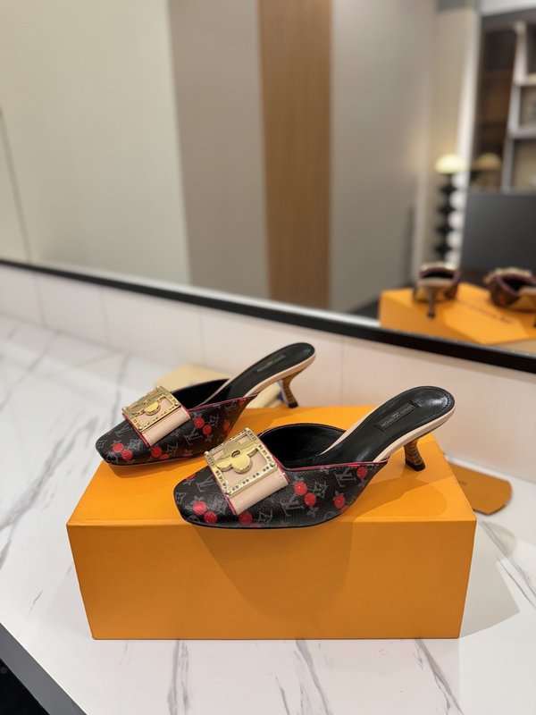 LV 모노그램 데님 하이힐 샌들 001-252483