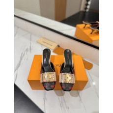 LV 모노그램 데님 하이힐 샌들 001-252483