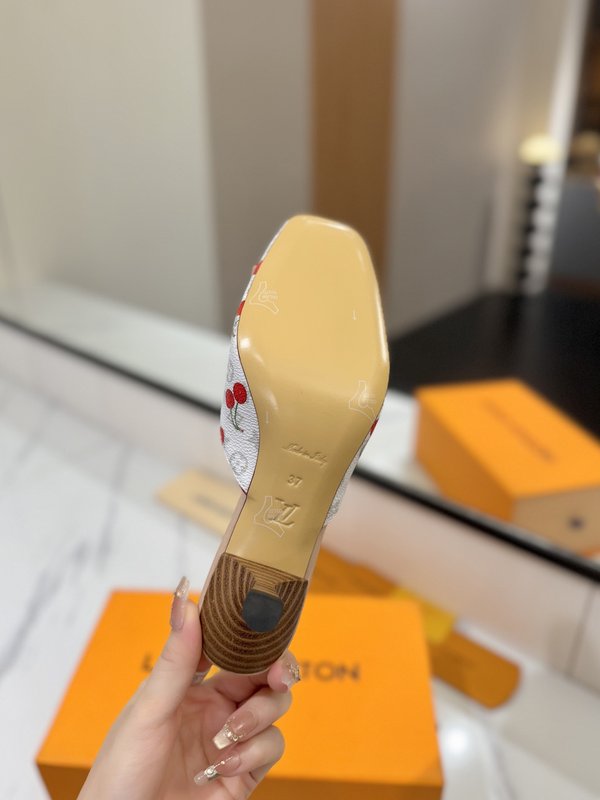 LV 모노그램 데님 버클 하이힐 샌들 001-252484