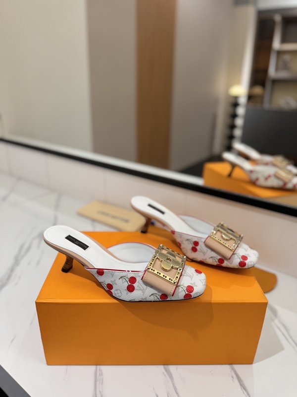 LV 모노그램 데님 버클 하이힐 샌들 001-252484