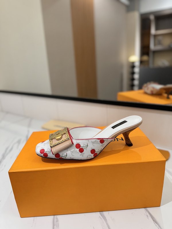 LV 모노그램 데님 버클 하이힐 샌들 001-252484