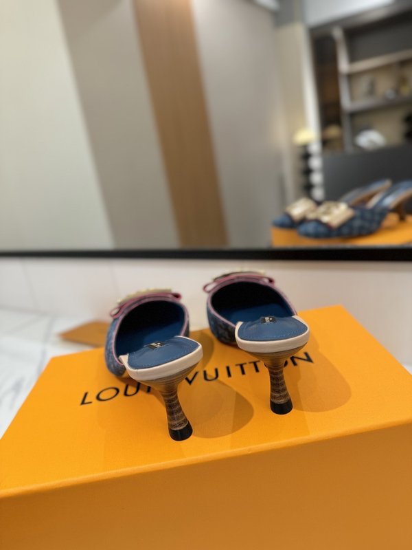 LV 모노그램 데님 스파이싱 하이힐 샌들 001-252487