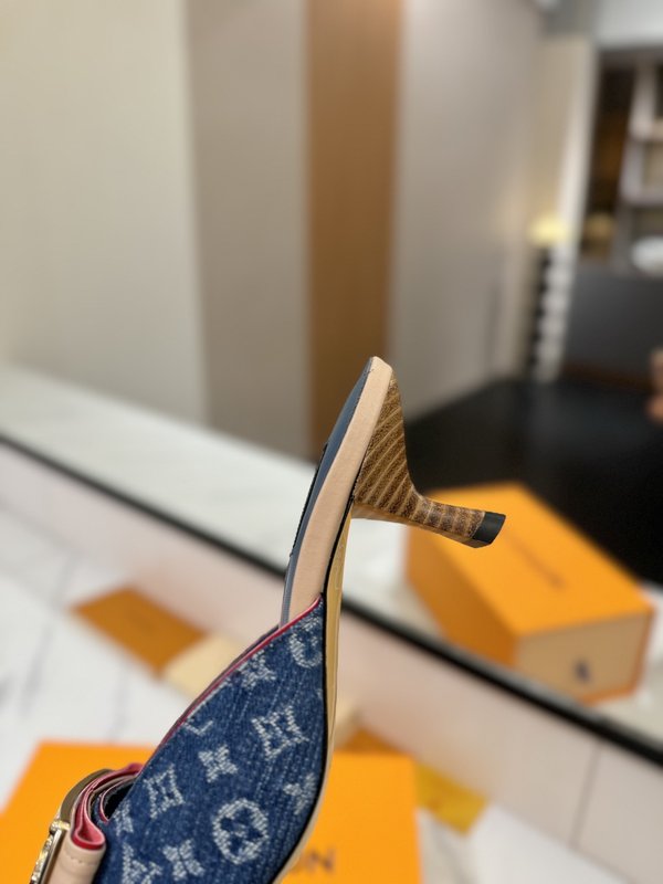 LV 모노그램 데님 스파이싱 하이힐 샌들 001-252487
