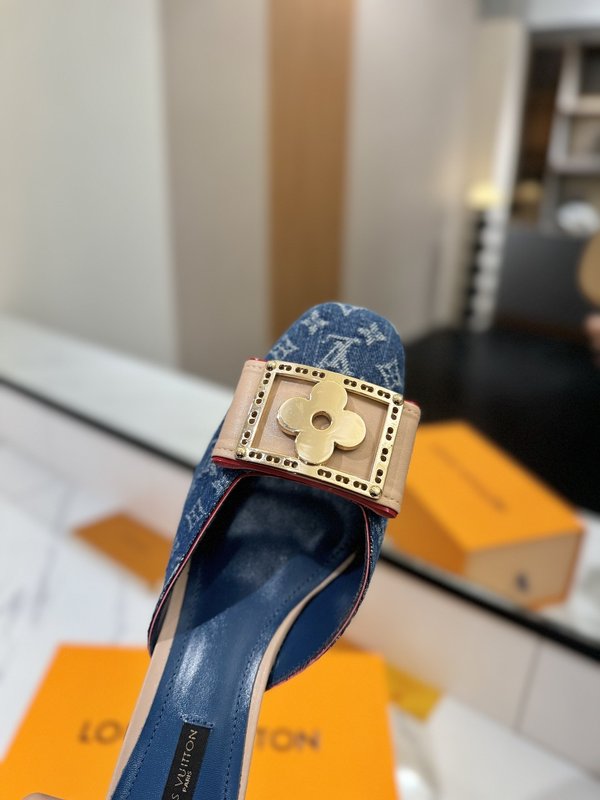 LV 모노그램 데님 스파이싱 하이힐 샌들 001-252487